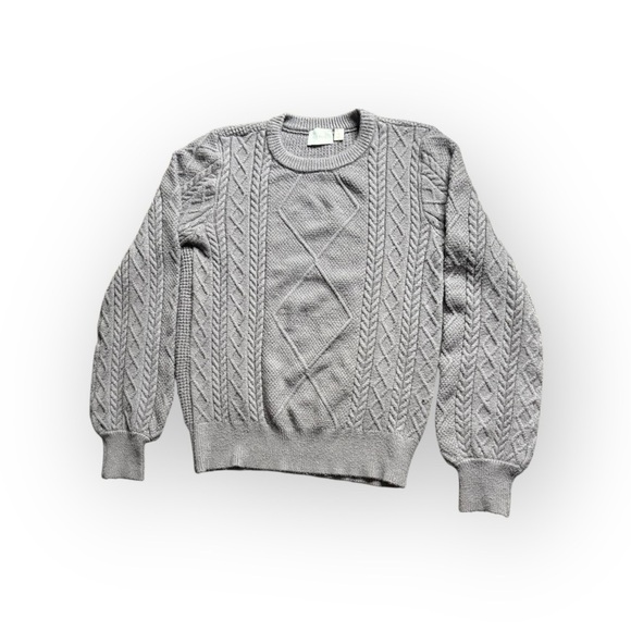 Cyrus Sweaters - CYRUS Cable Knit Sweater Gray Textured Crewneck Pullover Women’s Size S